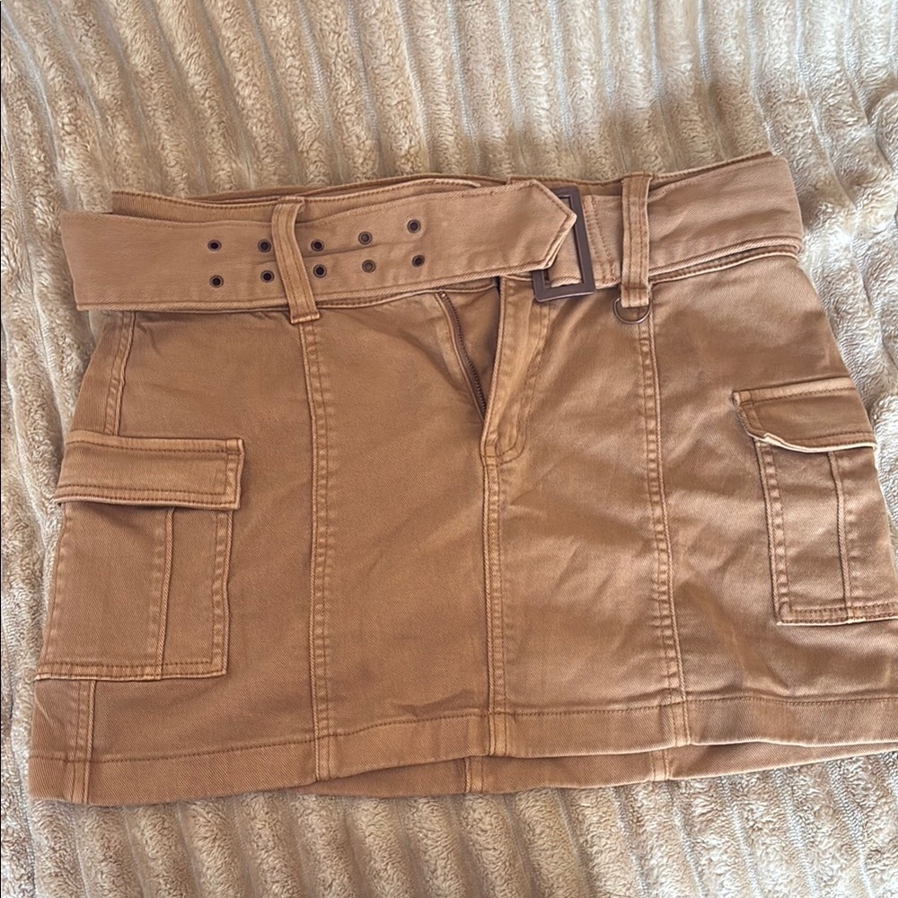 SO Camel Brown Skirt with Belt